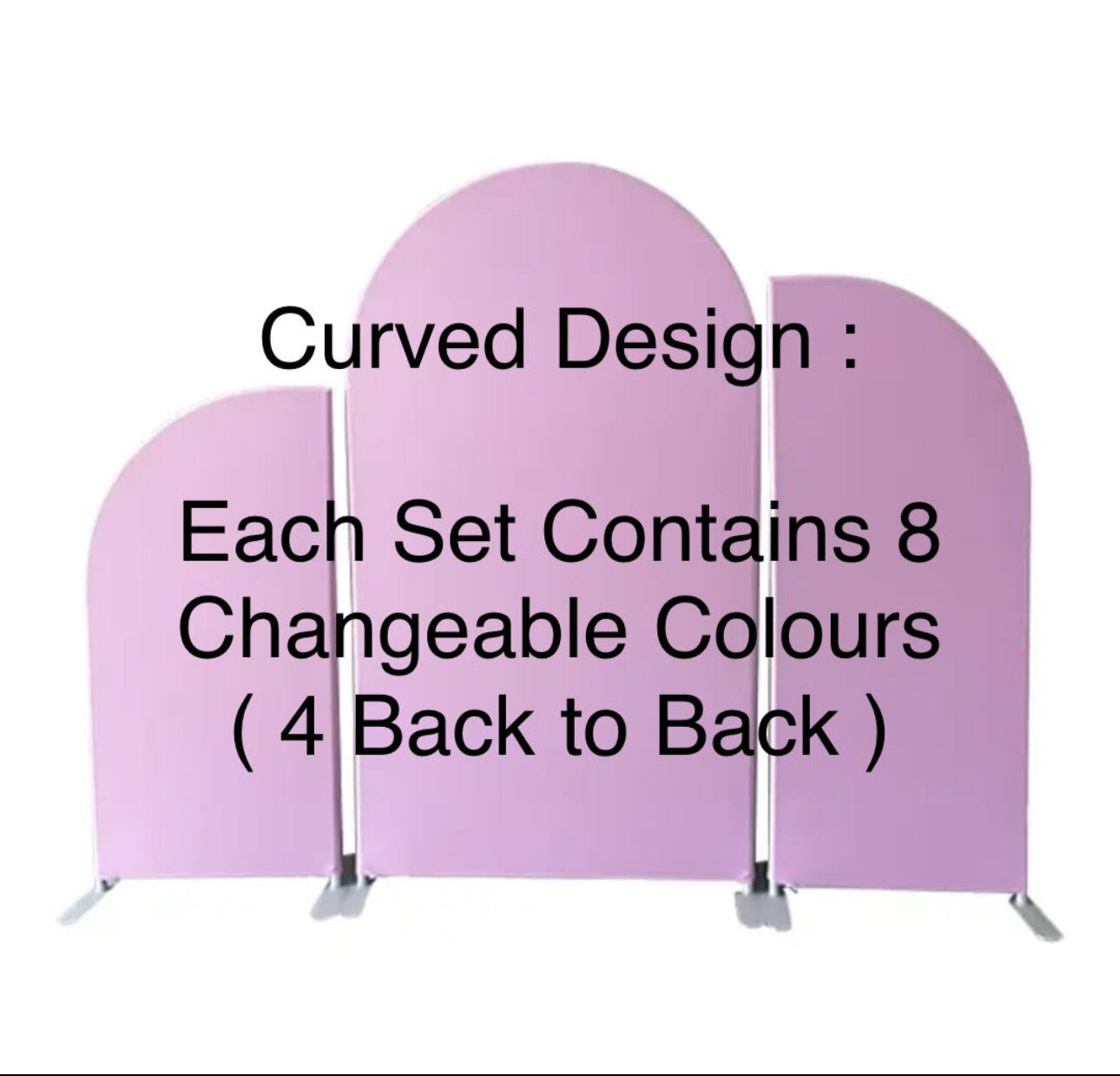 Set of 3 Fabric Curved Backdrops