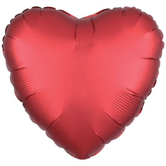 18inch Silk Lustre Dark Red Heart