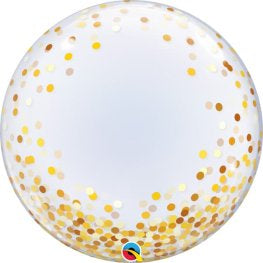 24” Gold Confetti Deco Bubble