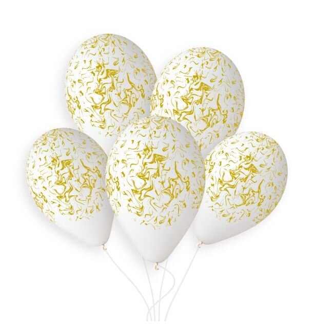 Gemar Marble White/Gold 13"
