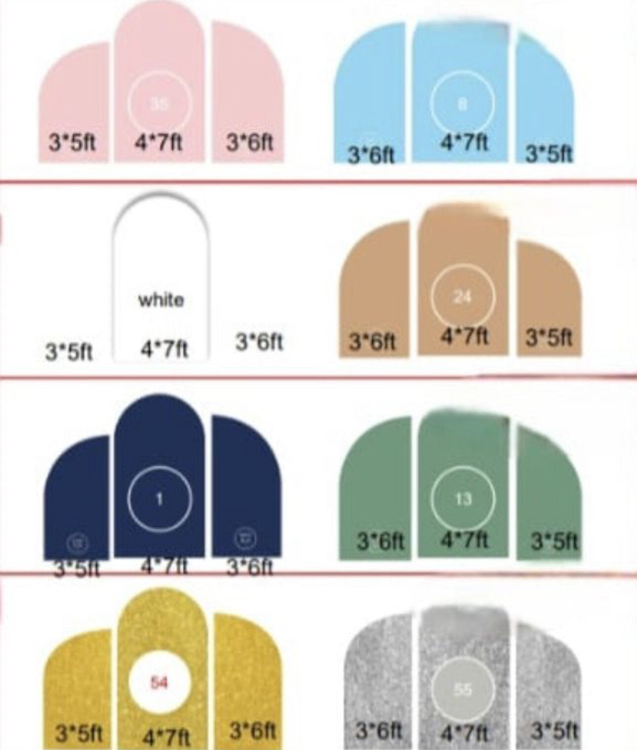 Set of 3 Fabric Curved Backdrops