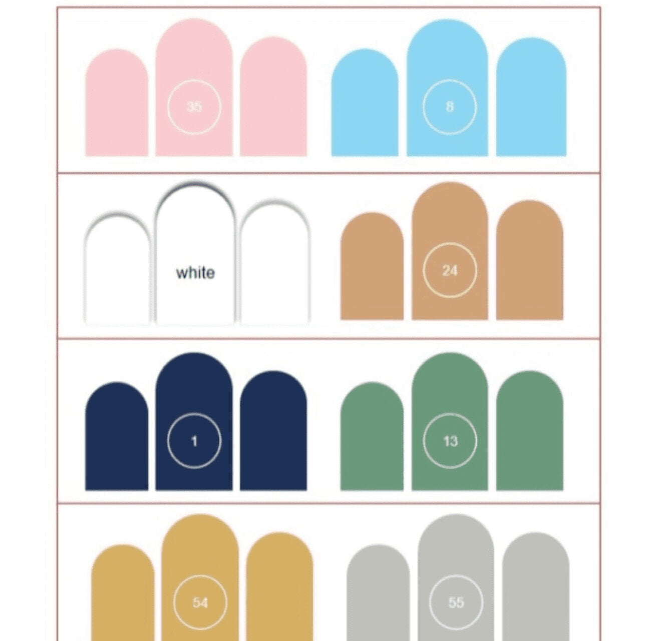 Set of 3 Fabric Arched Backdrops