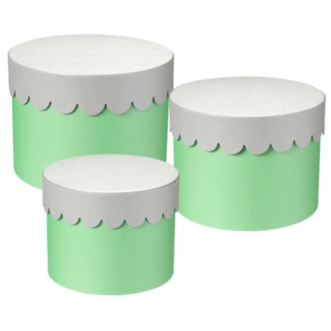 Scalloped Hat Box, Set of 3