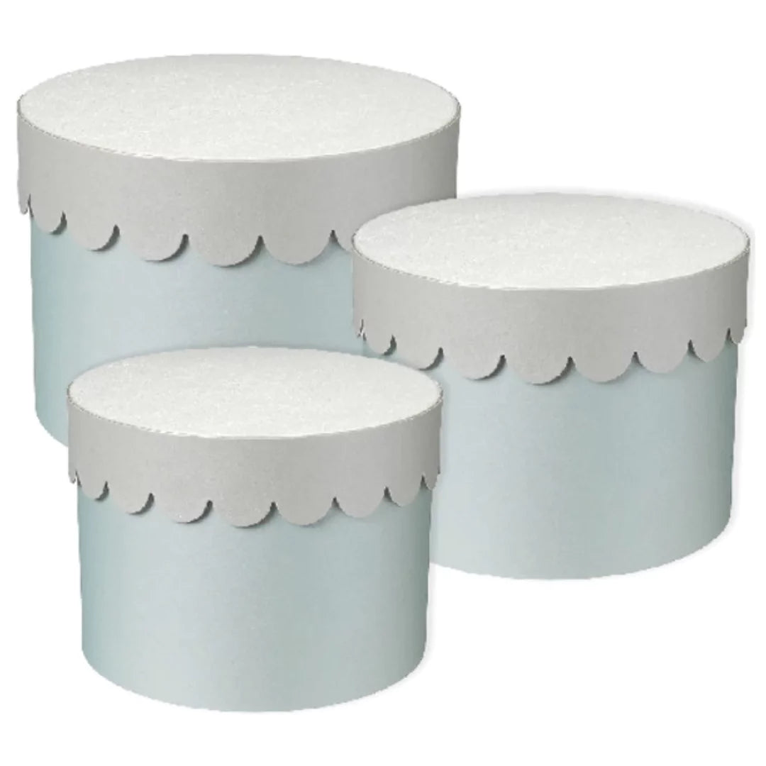 Scalloped Hat Box, Set of 3