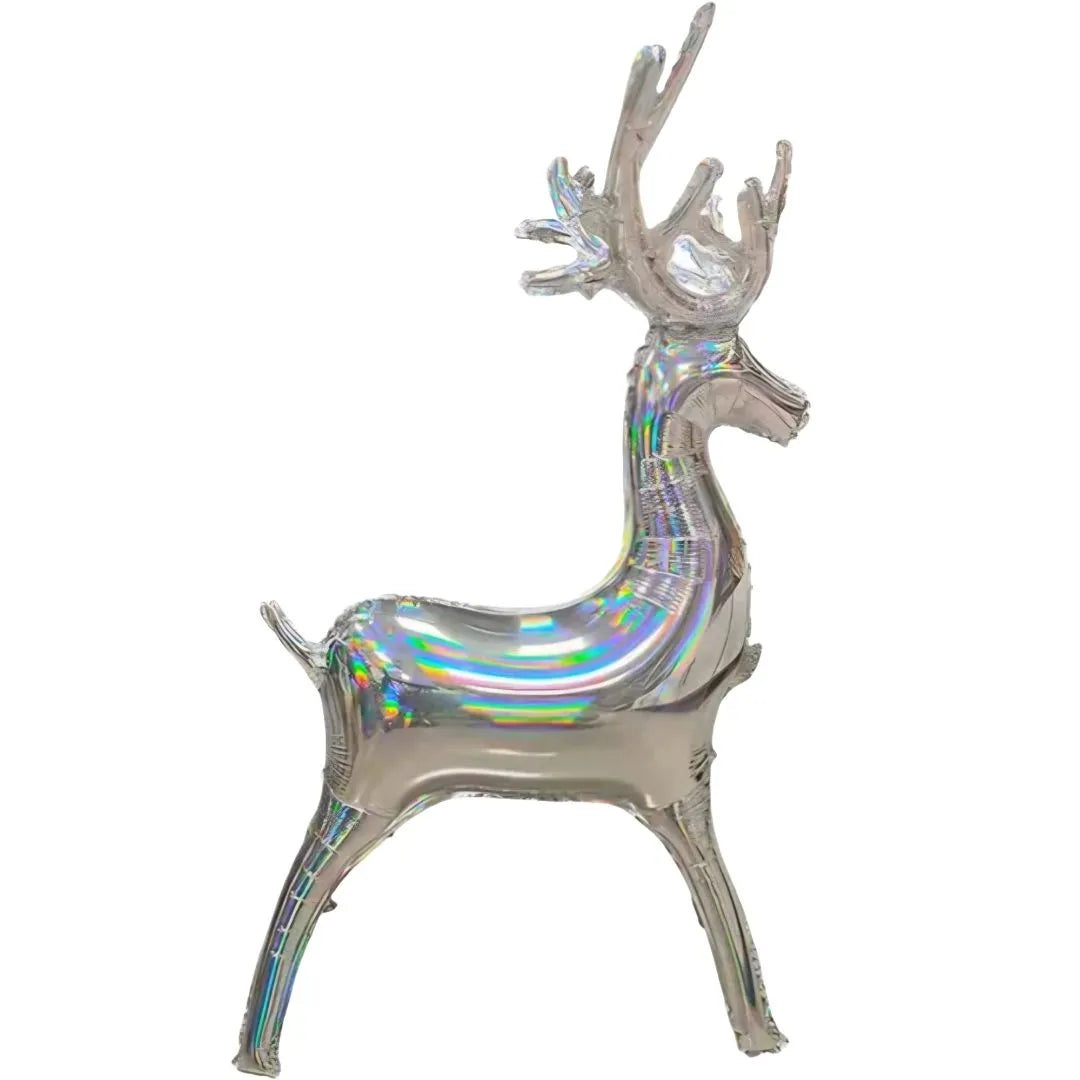 26” x 38” Silver Standing Reindeer