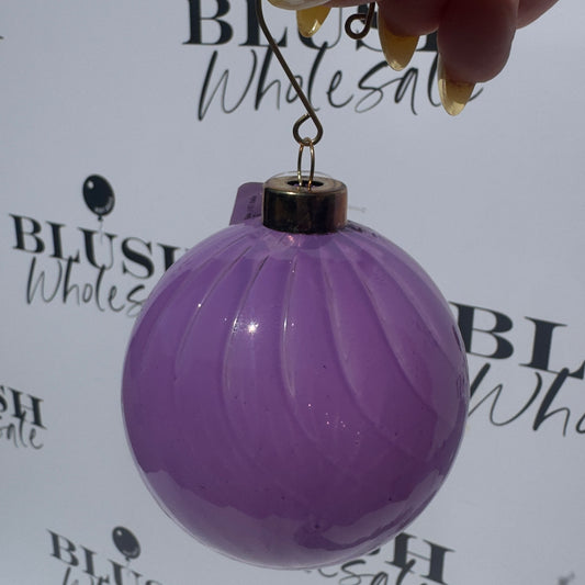 Violet Glass Bauble with metal hook
