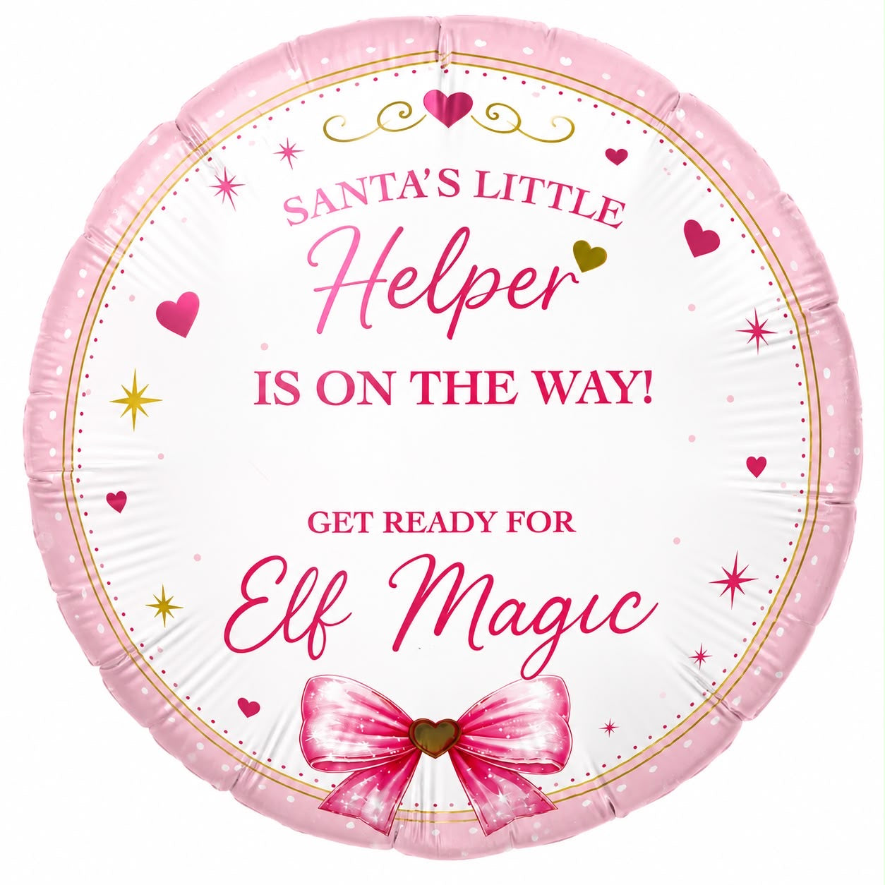 18” Elf Arrival Pink Special Delivery Balloon/Santas Little Helper