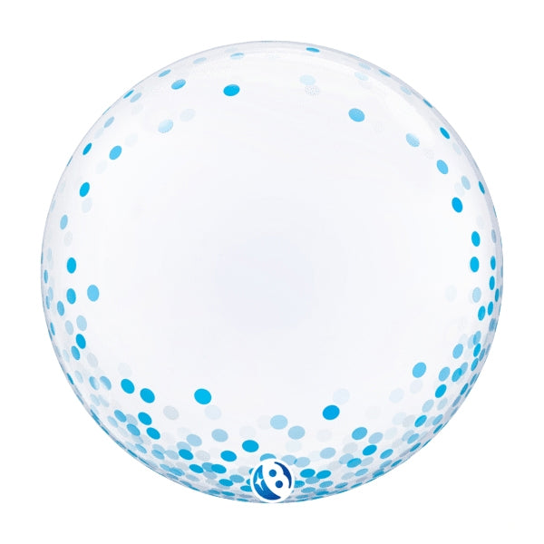 24” Blue Confetti T Bubble