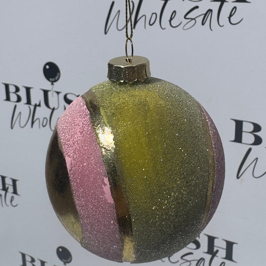Glass Pastel Stripe Baubles
