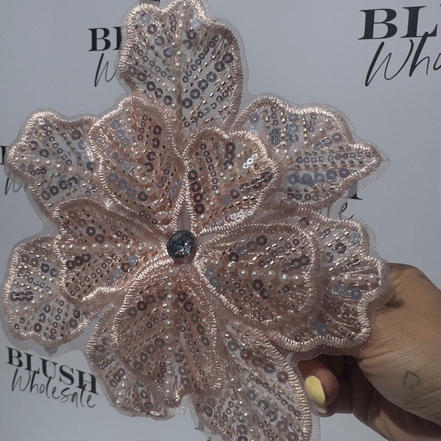 Pink Sequin Poinsettia with clip