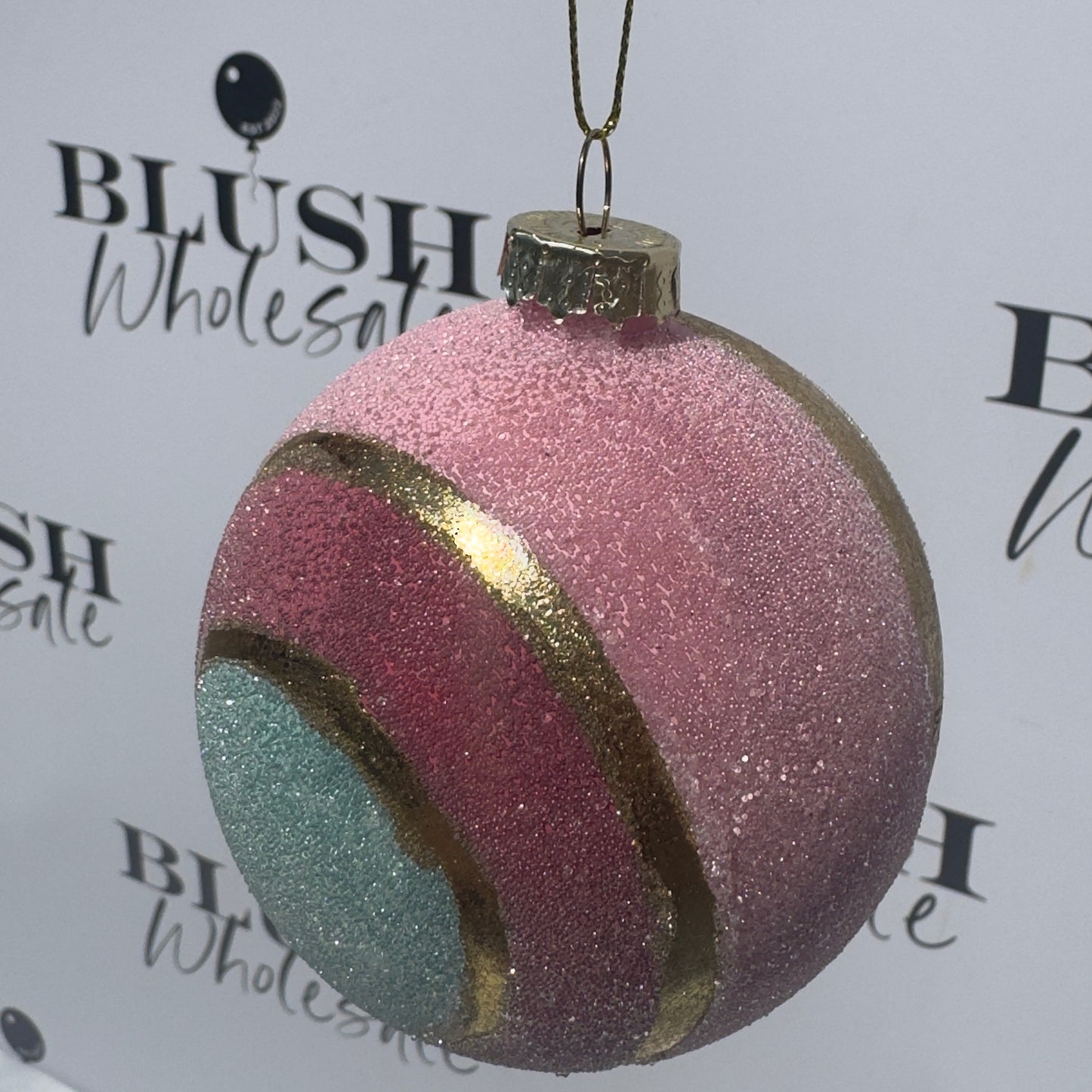 Glass Pastel Stripe Baubles