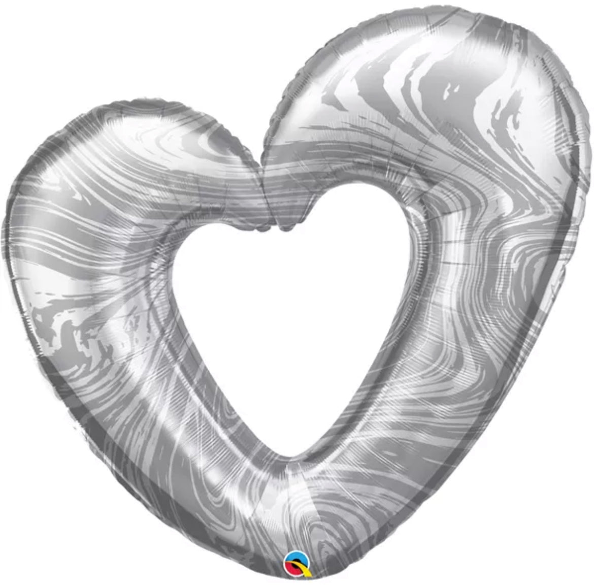 42” Marble Silver Heart