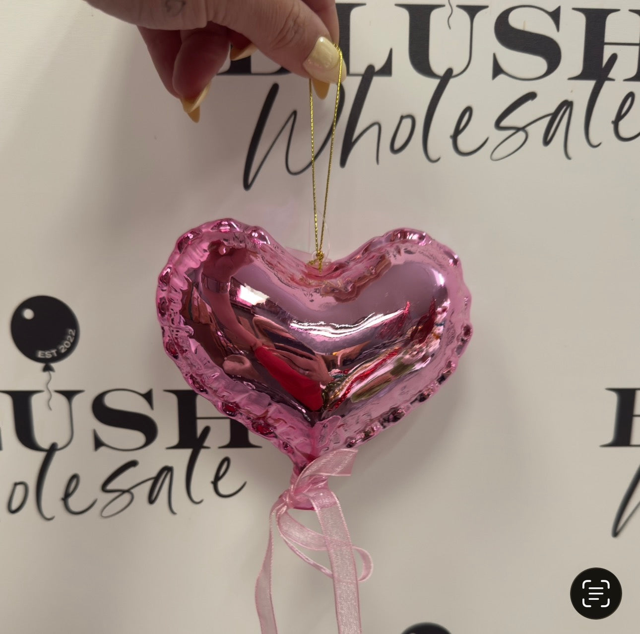 Glass Heart Balloon Bauble