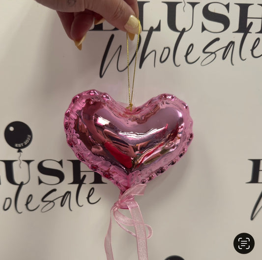 Glass Heart Balloon Bauble